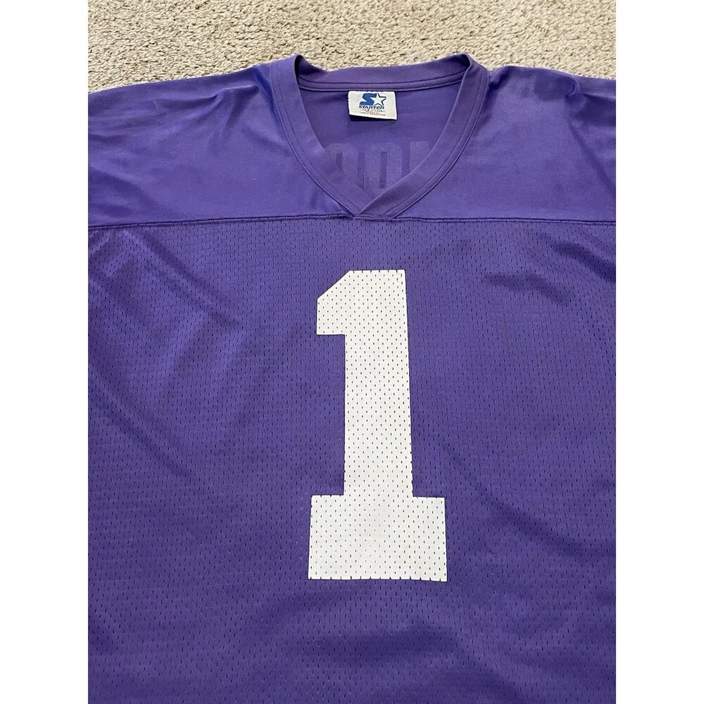 1990s Vintage Starter Minnesota Vikings Warren Moon Football Jersey Mens 48-XL